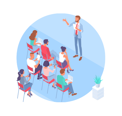 授業をしている様子のイラスト