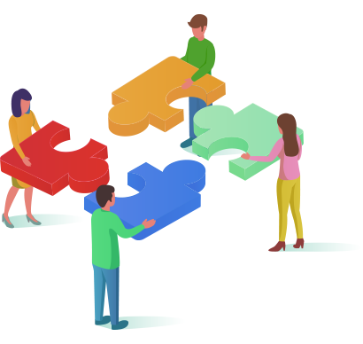 パズルをはめようとしている様子のイラスト